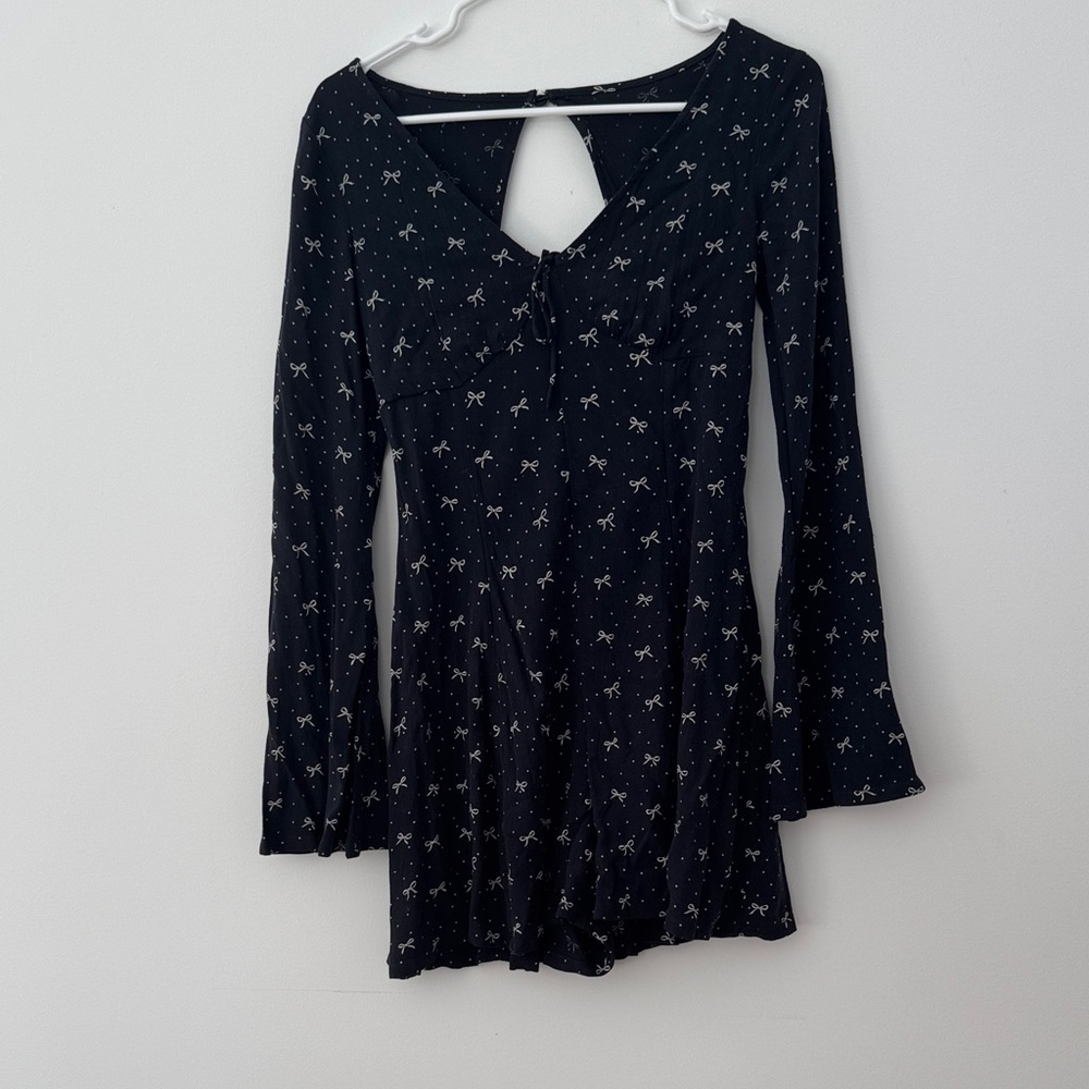American Eagle Outfitters Black Dress with Cream Accents